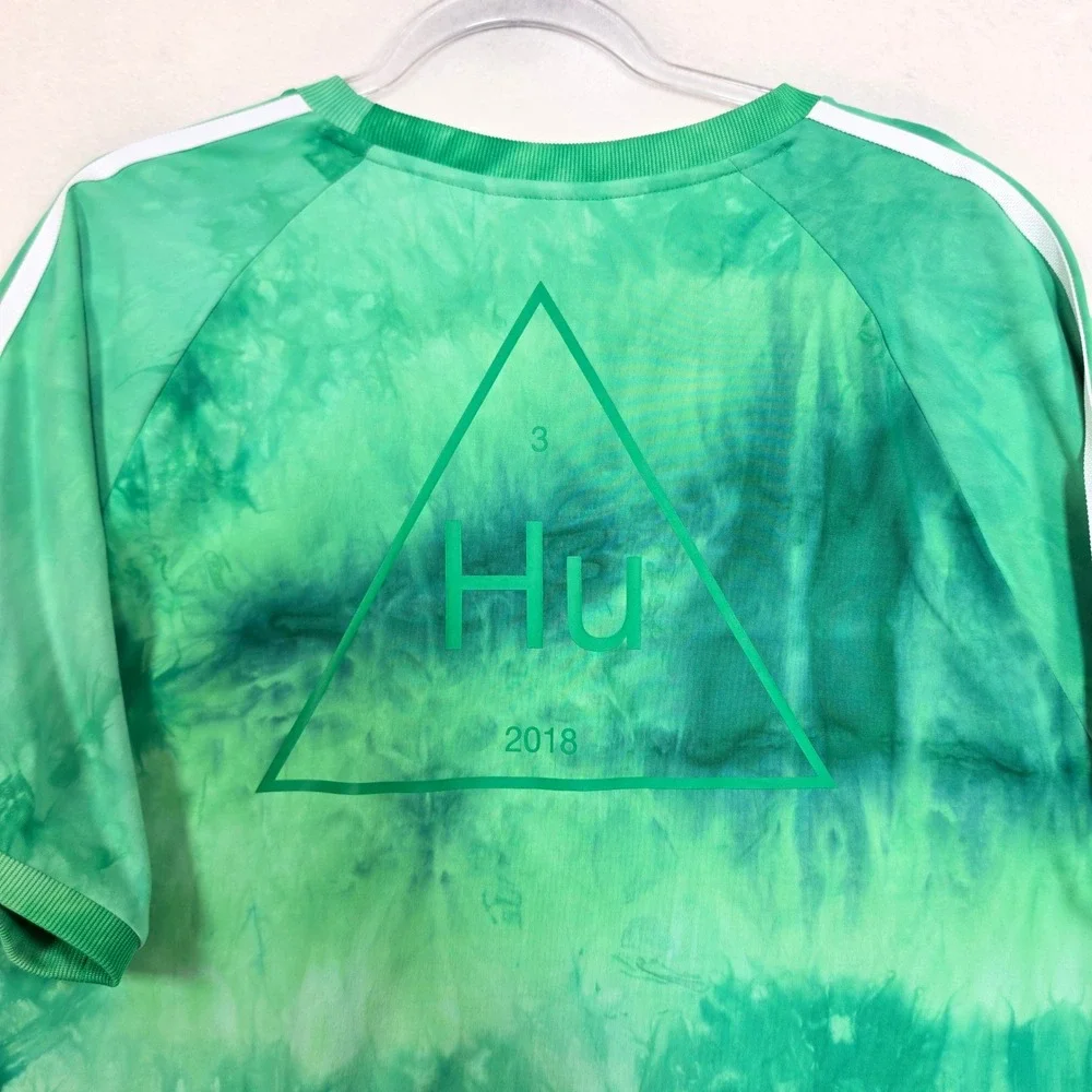 Adidas X Pharrell Williams Hu Holi T Shirt Men's XL Green Tie Dye Trefoil 2018